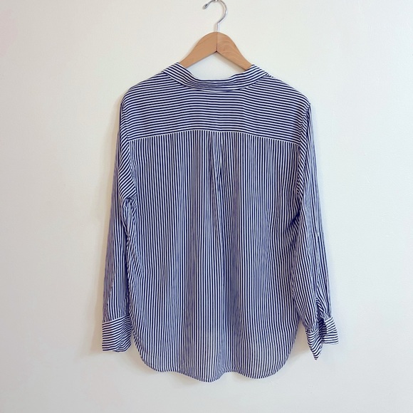 Zara striped button up blouse with pockets, M - Picture 4 of 5